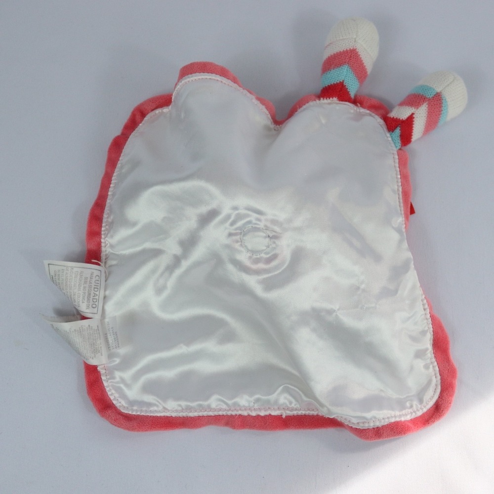 Baby Starters 12" Sock Monkey Security Blanket Lovey Rattle Pink Stripes - Picture 5 of 9